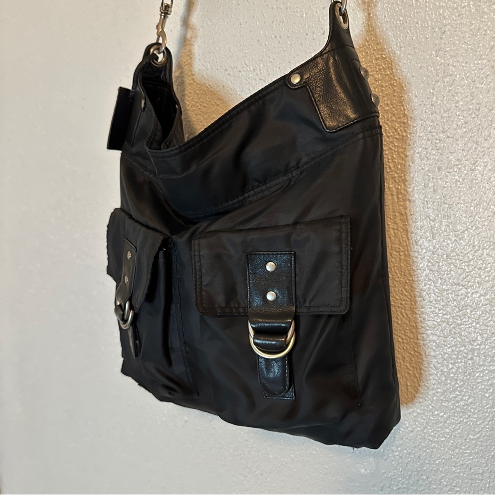 Mo&Co Bags large nylon leather crossbody messenger bag - Picture 3 of 8